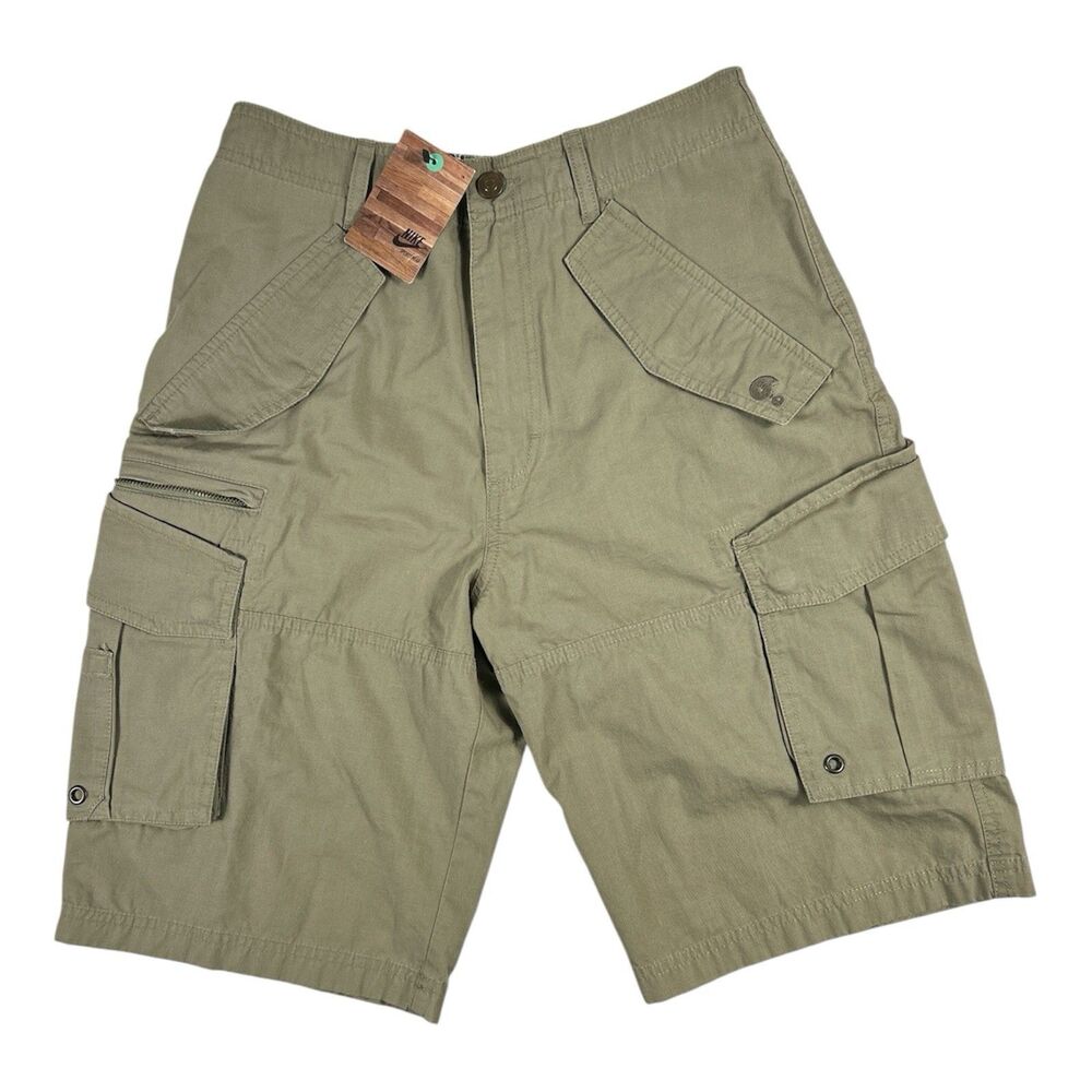 Nike 6.0‎ Mens Cargo Shorts Olive Green Ripstop Skateboarding 321142-303 Size 28